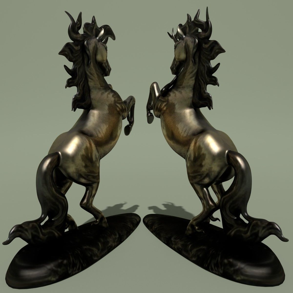 Unicorn Statuette 2F 3D model_3