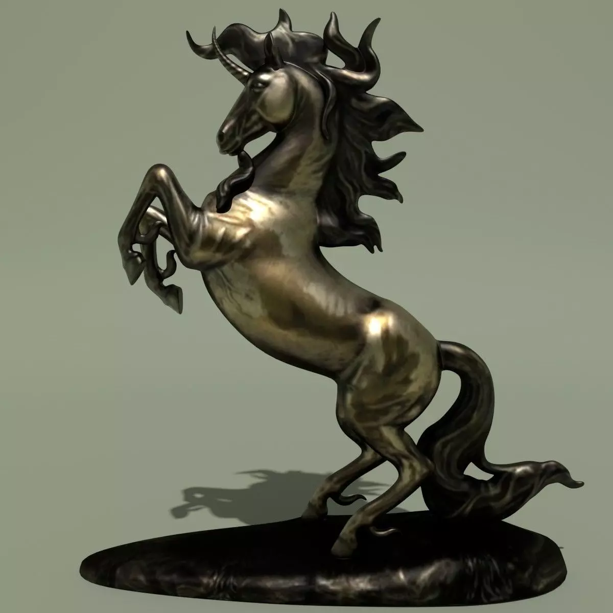 Unicorn Statuette 2F 3D model_0