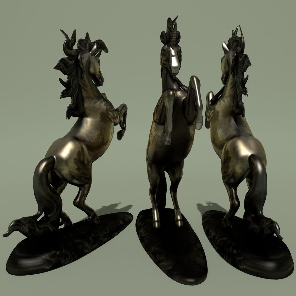 Unicorn Statuette 2F 3D model_4