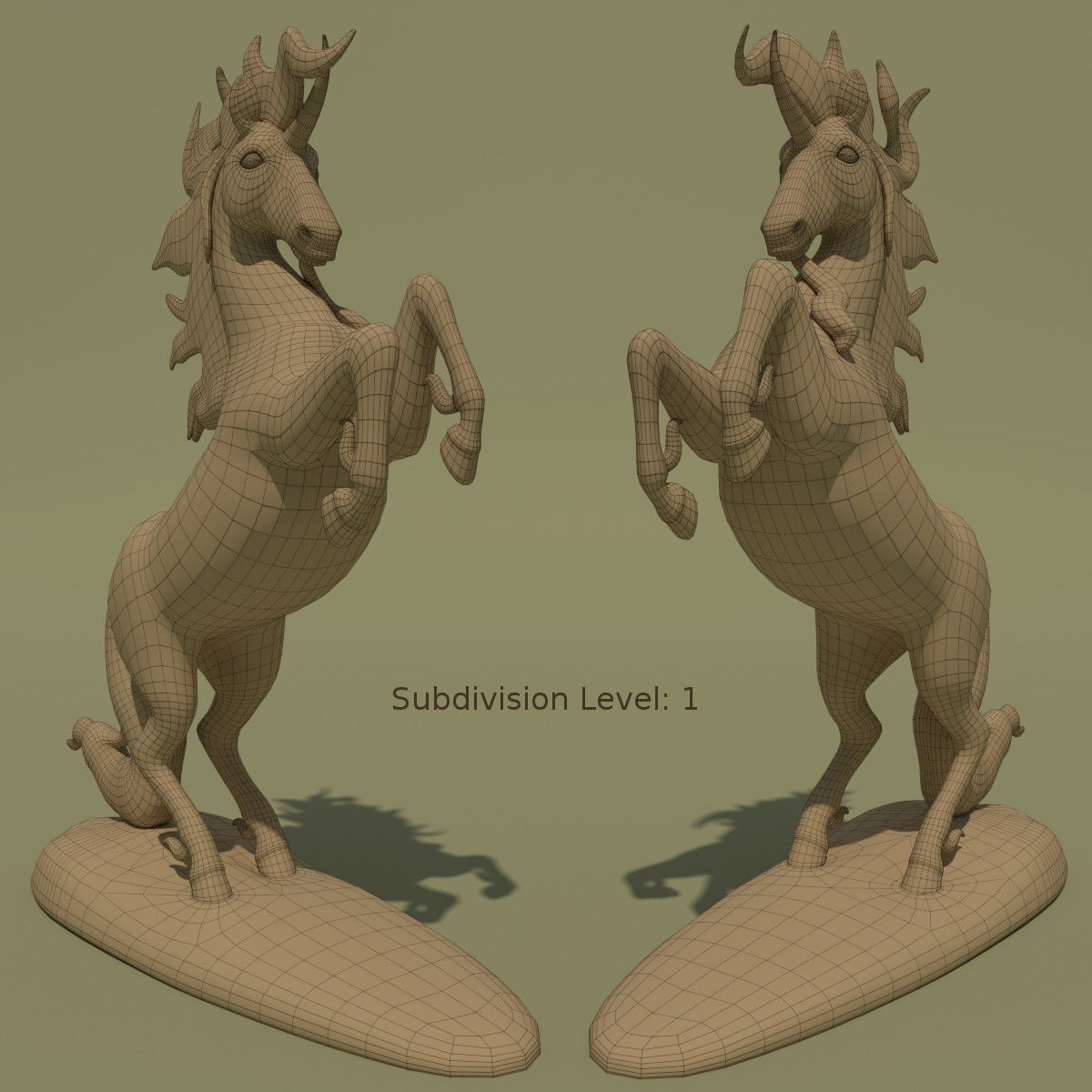 Unicorn Statuette 2F 3D model_6
