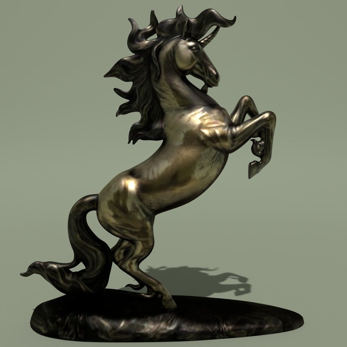 Unicorn Statuette 2F 3D model_1