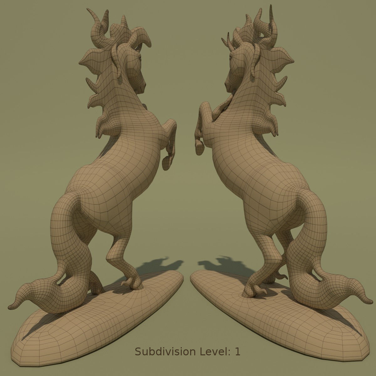 Unicorn Statuette 2F 3D model_8