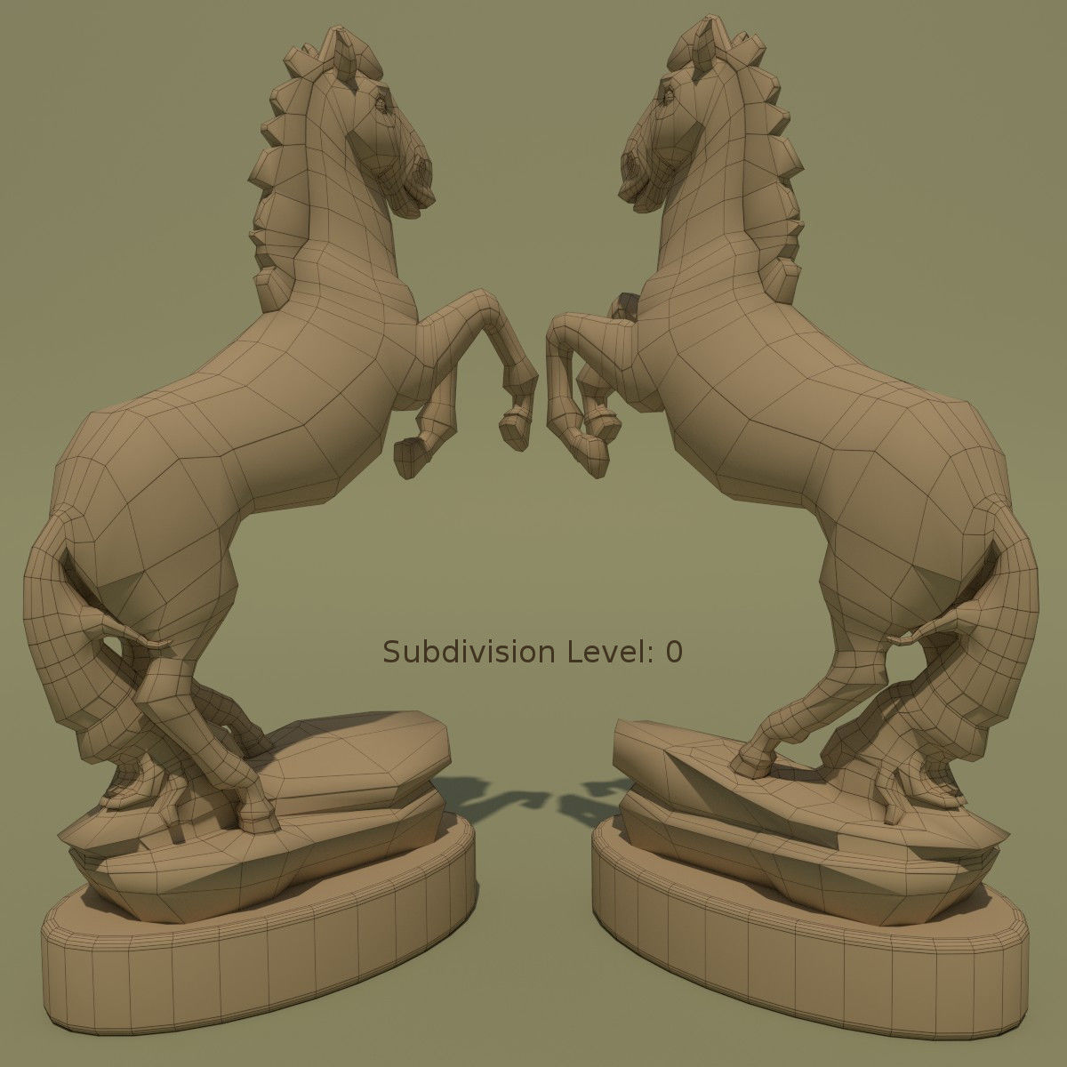 Horse Statuette 2D 3D model_6