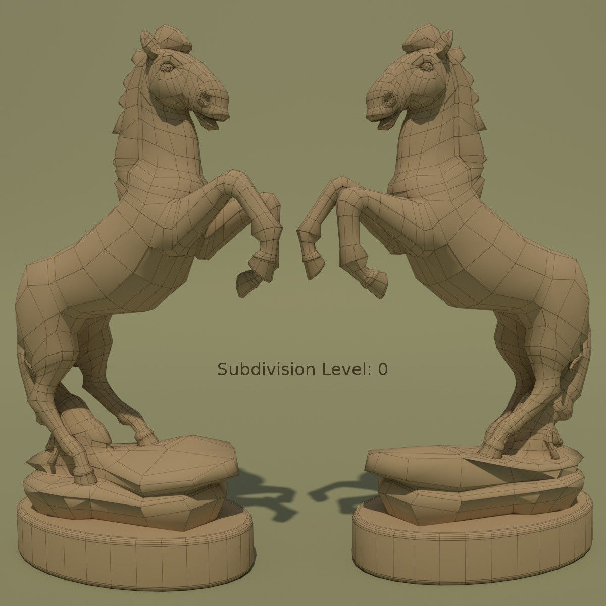 Horse Statuette 2D 3D model_4