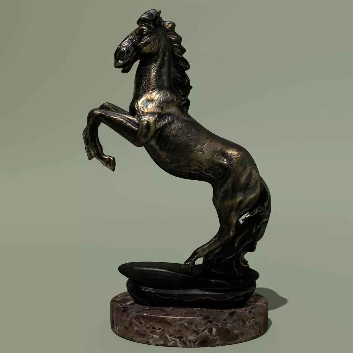 Horse Statuette 2D 3D model_0