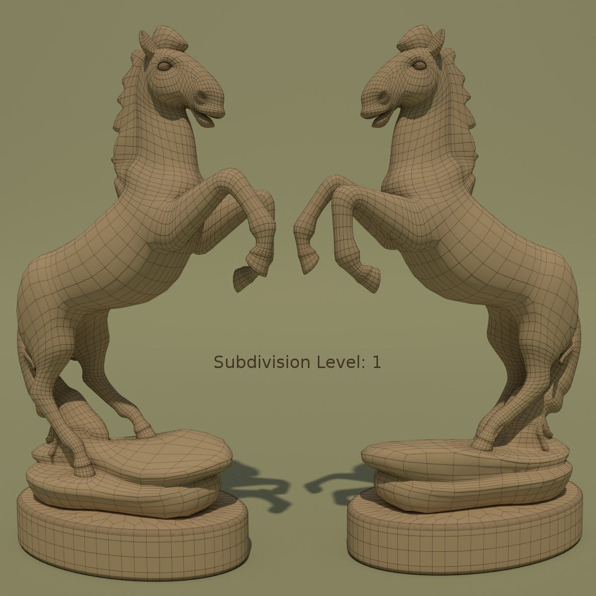 Horse Statuette 2D 3D model_5