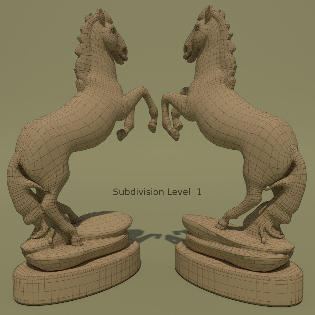 Horse Statuette 2D 3D model_7