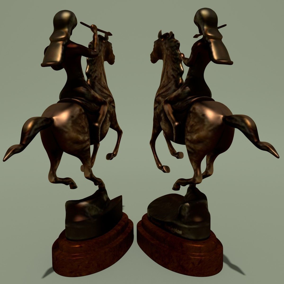 Horse Statuette 2E 3D model_2