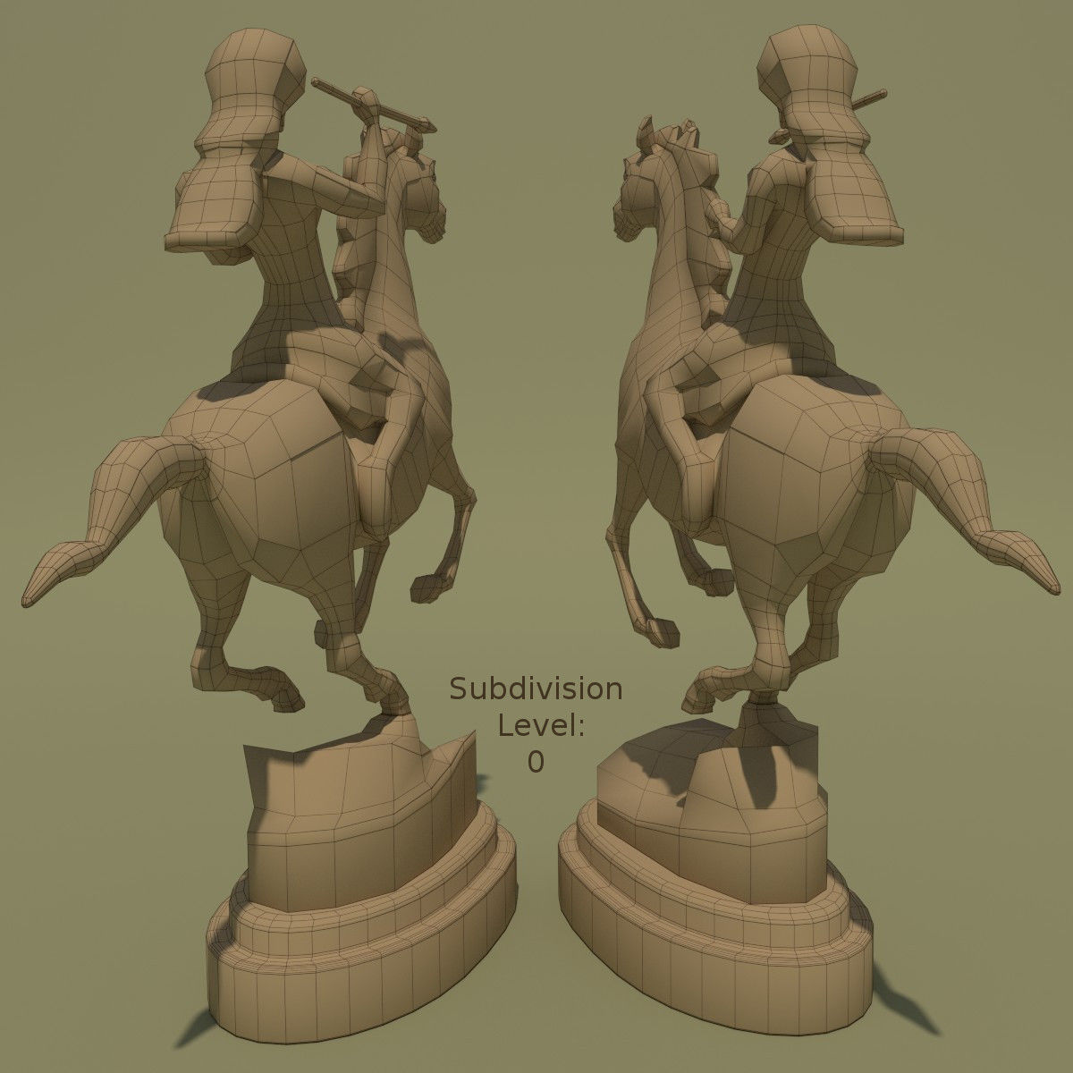 Horse Statuette 2E 3D model_6