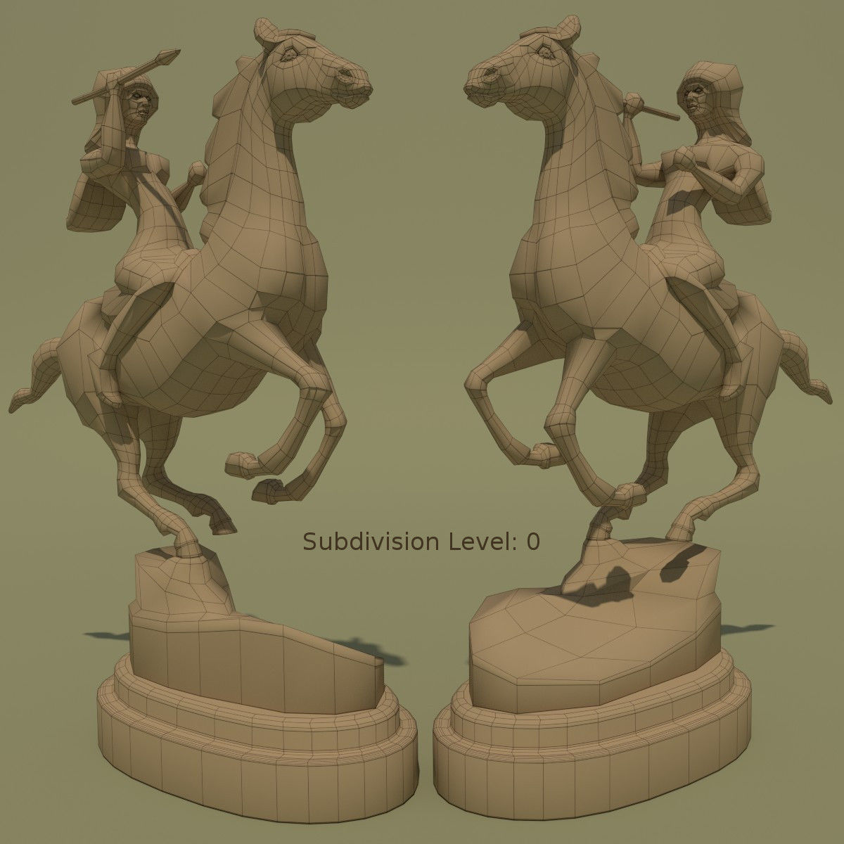Horse Statuette 2E 3D model_4