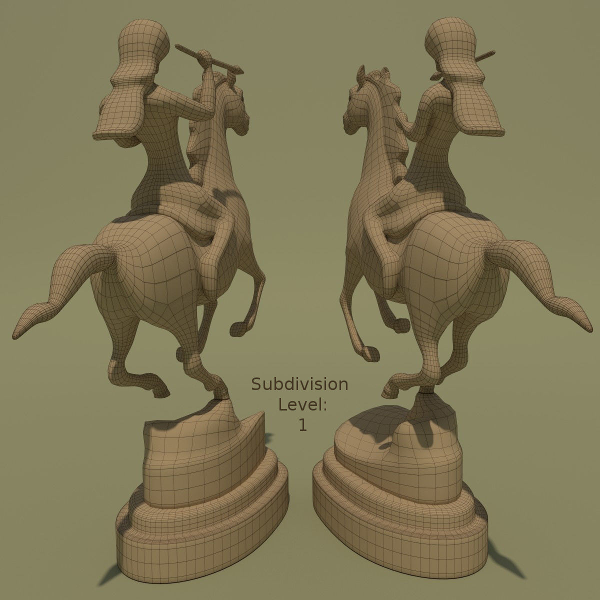 Horse Statuette 2E 3D model_7
