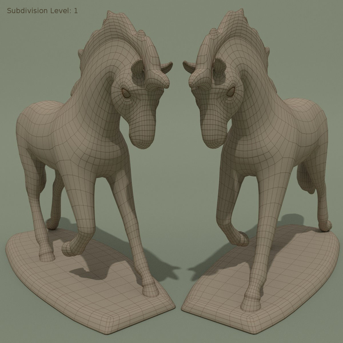 Horse Statuette Z5 3D model_8