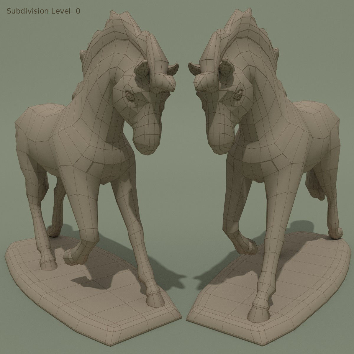 Horse Statuette Z5 3D model_7