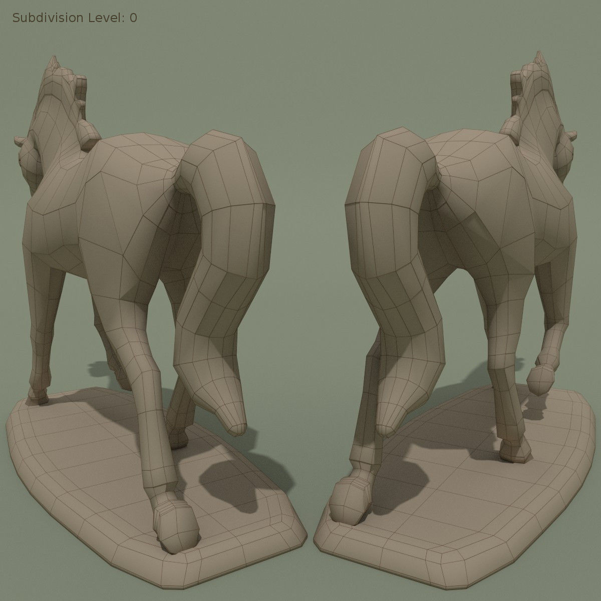 Horse Statuette Z5 3D model_9