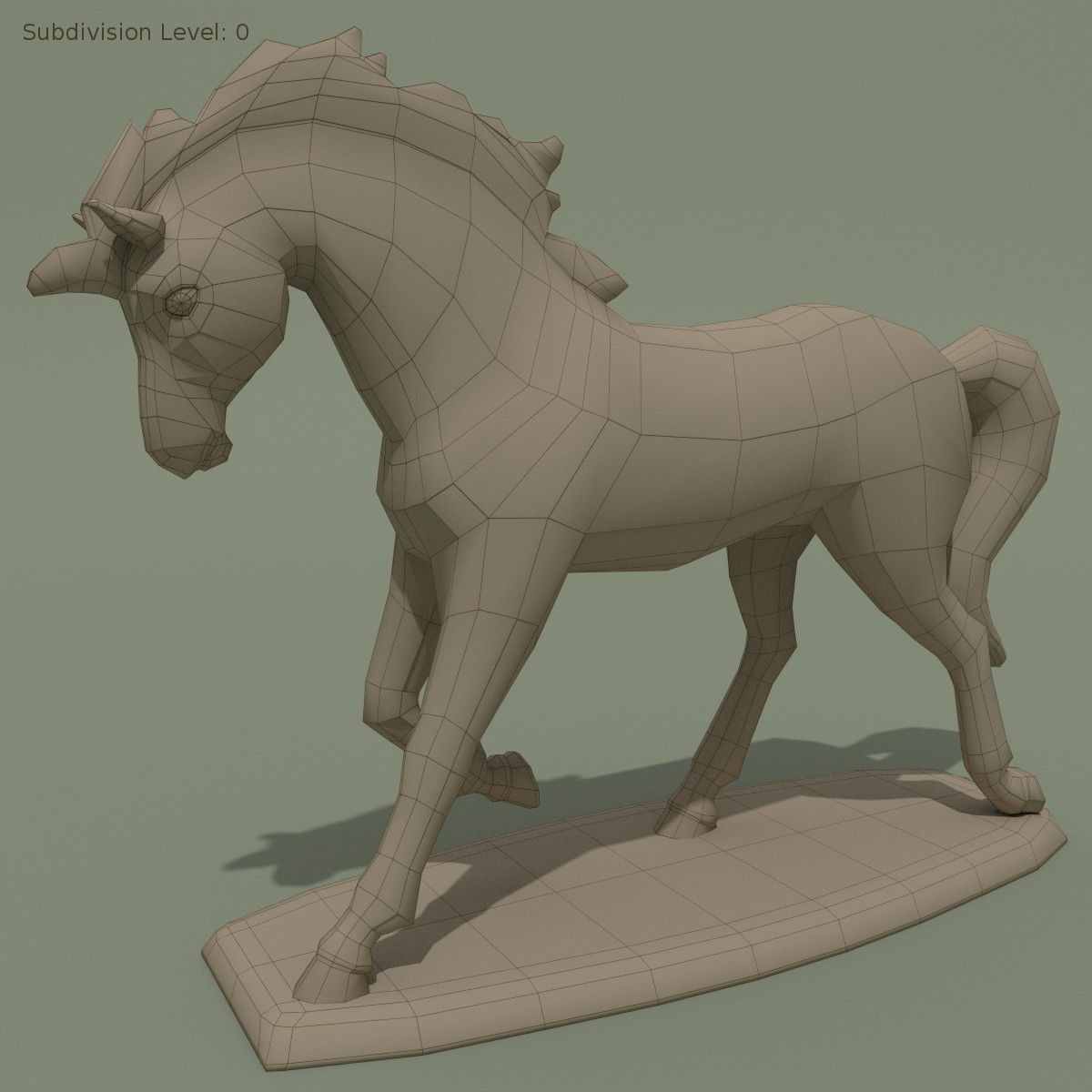 Horse Statuette Z5 3D model_5