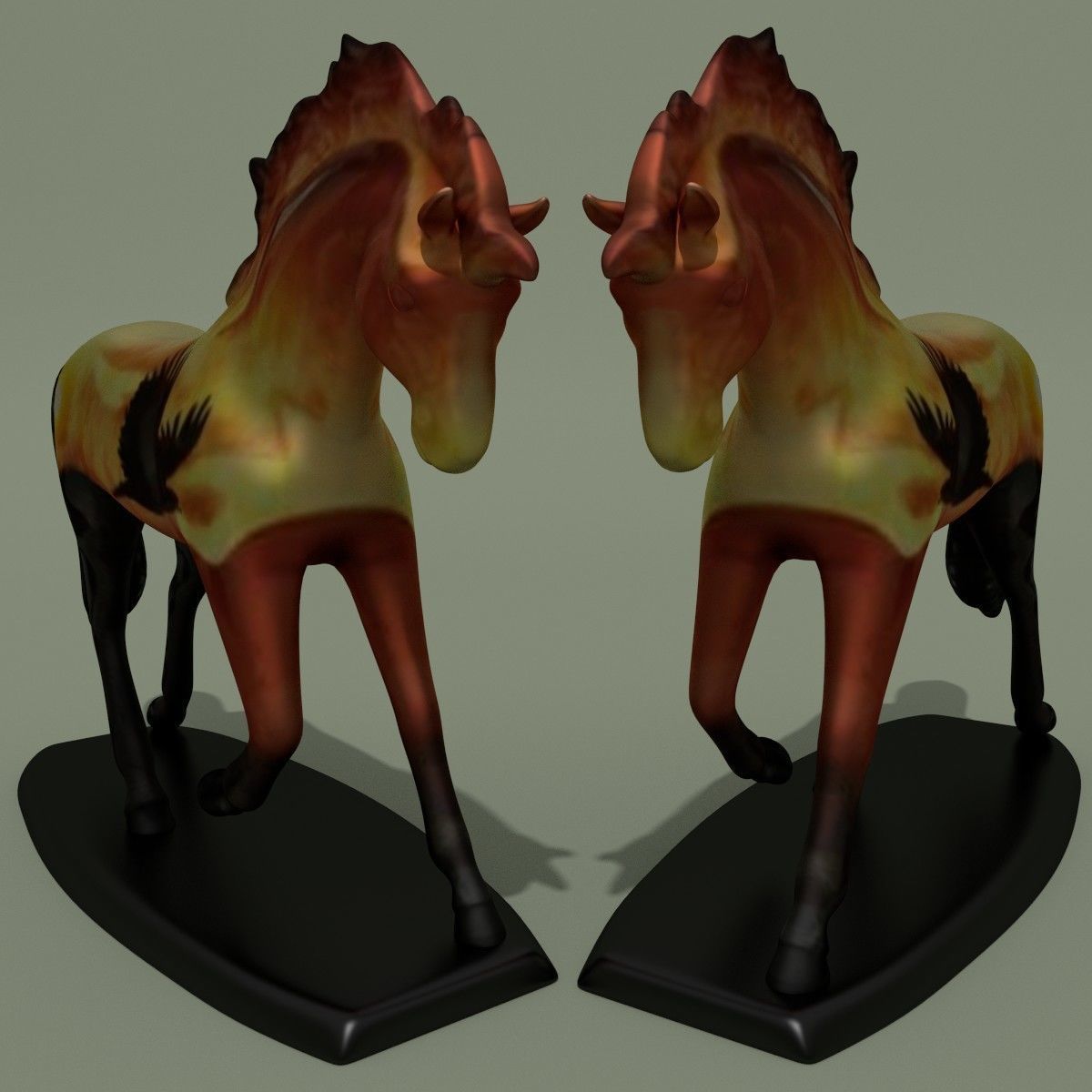 Horse Statuette Z5 3D model_3