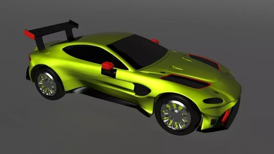 aston martin 2018 Low-poly 3D model_0