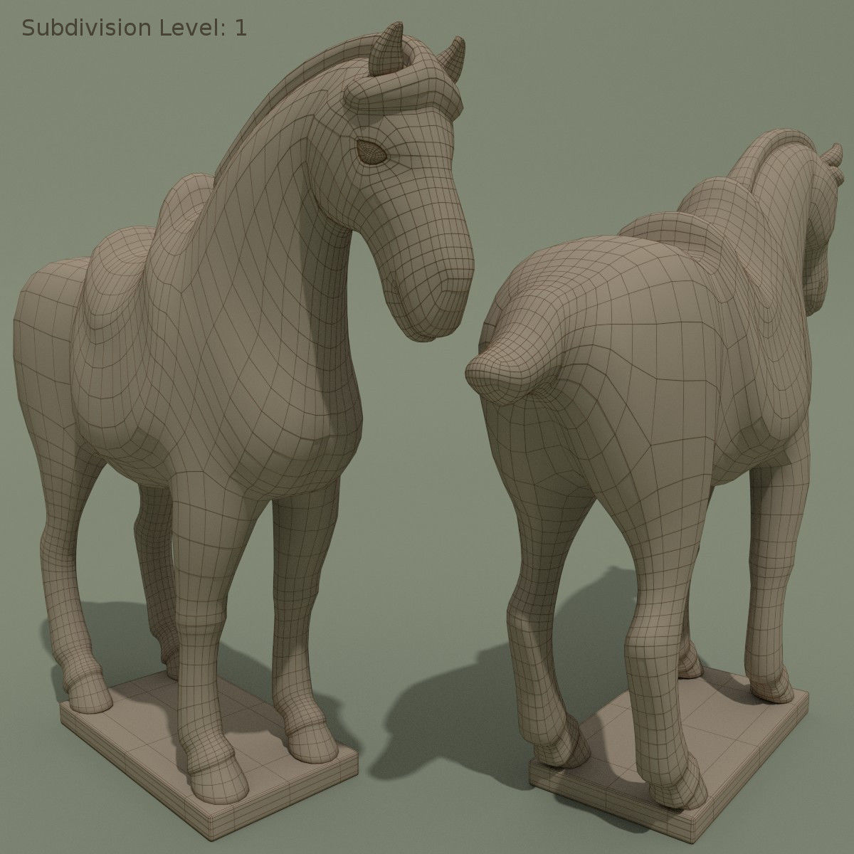 Horse Statuette Z2 3D model_8