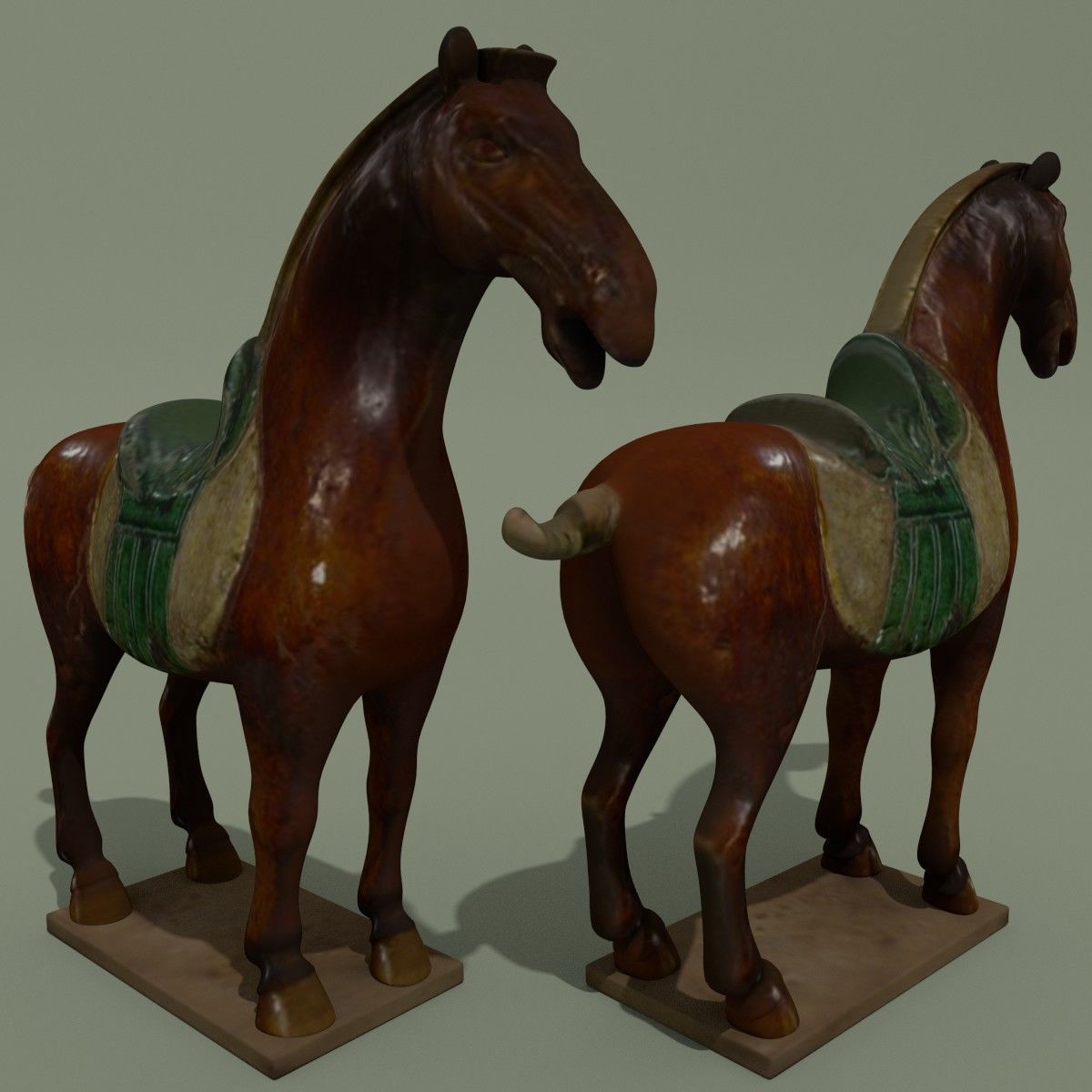 Horse Statuette Y 3D model_1
