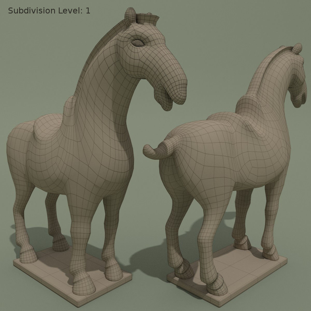 Horse Statuette Y 3D model_8