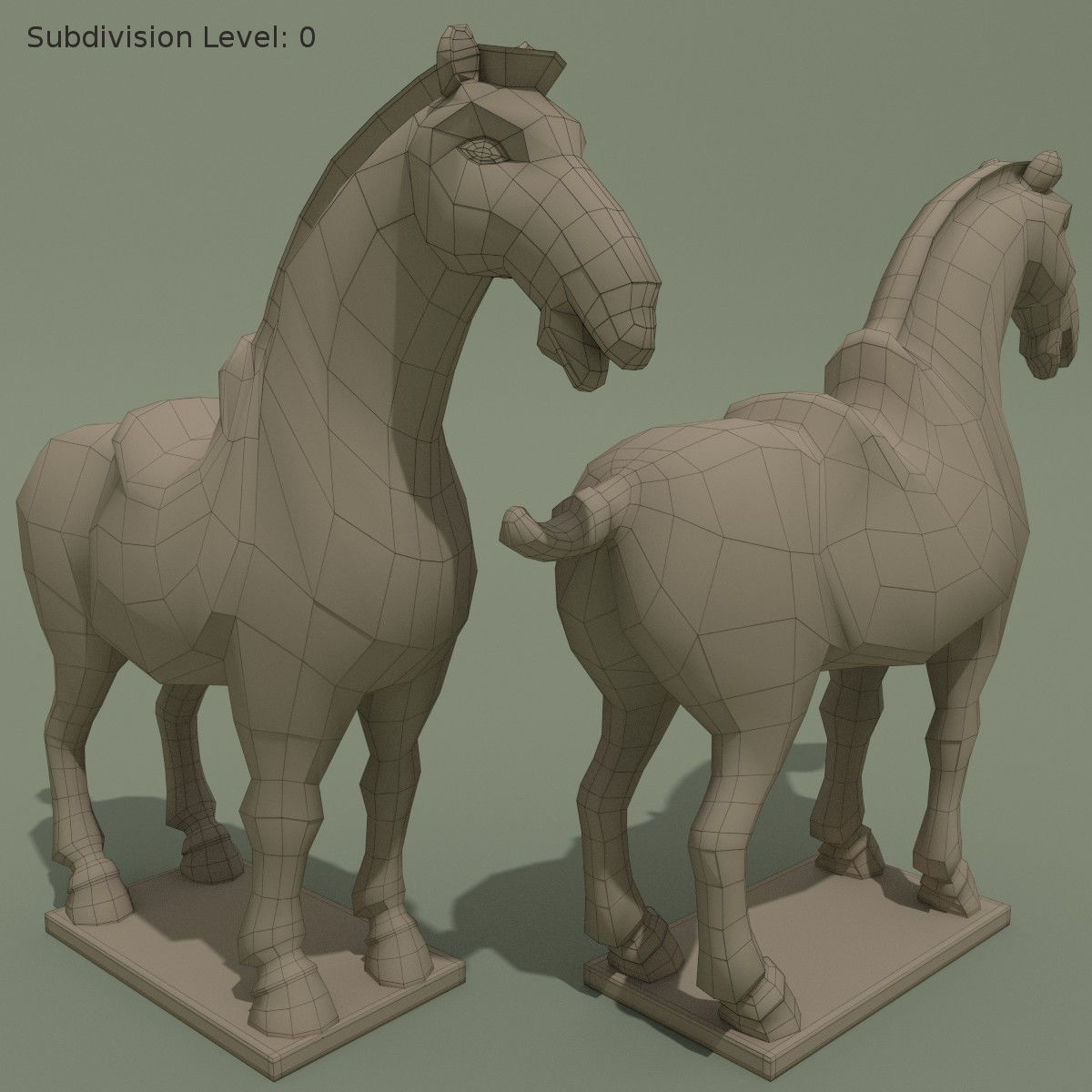 Horse Statuette Y 3D model_7