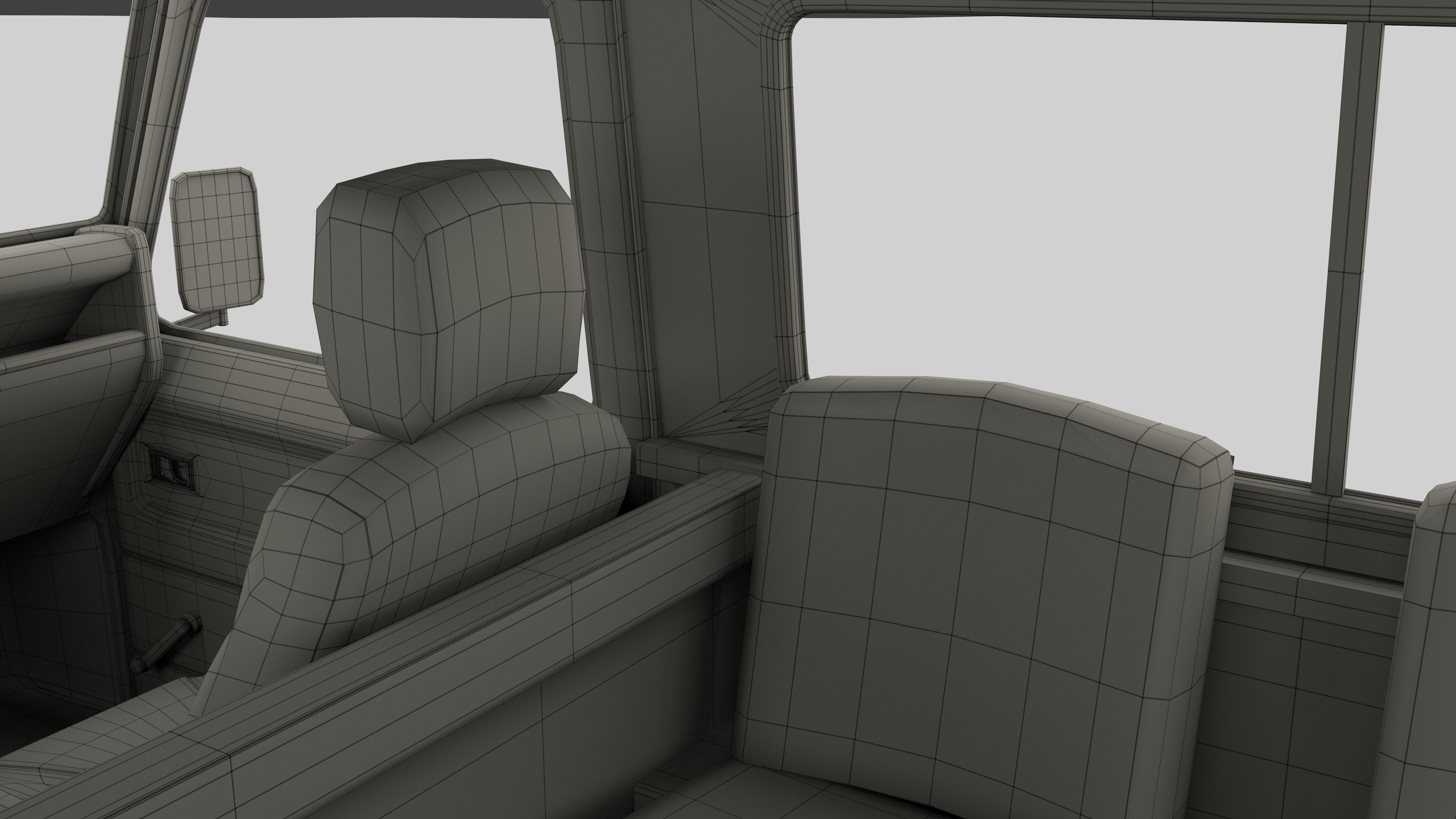 1985 Land Rover Defender 90 with interior ver 7 3D model_35