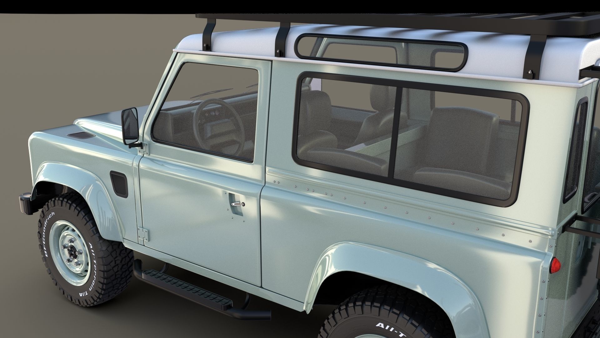 1985 Land Rover Defender 90 with interior ver 7 3D model_11