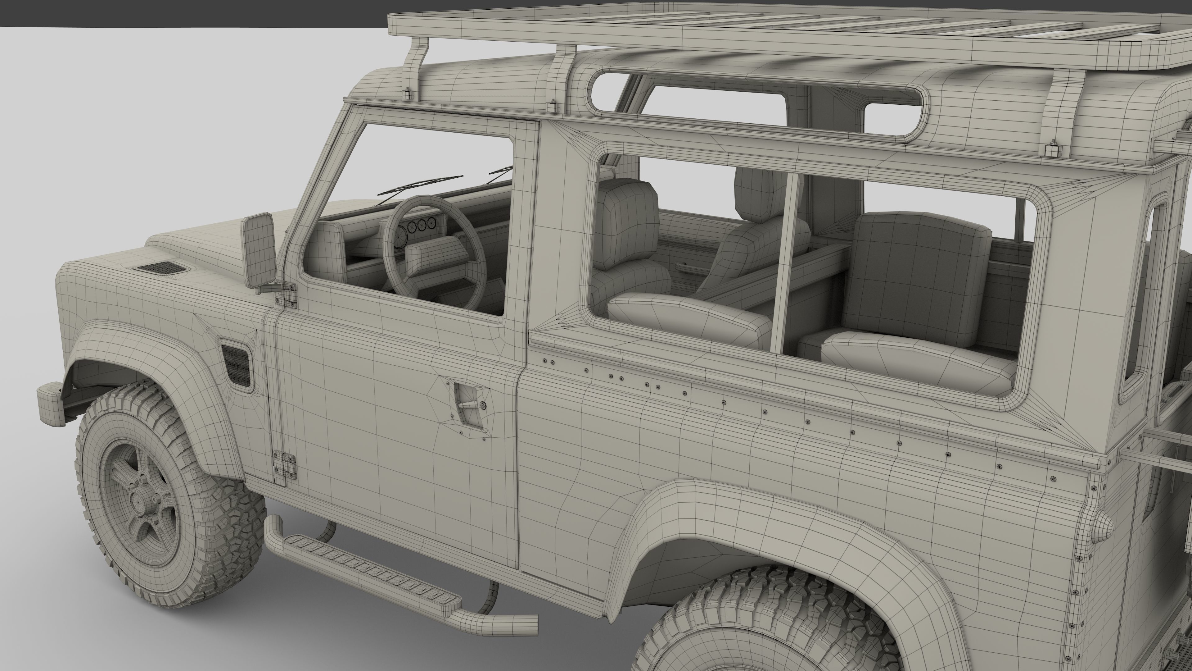 1985 Land Rover Defender 90 with interior ver 7 3D model_30