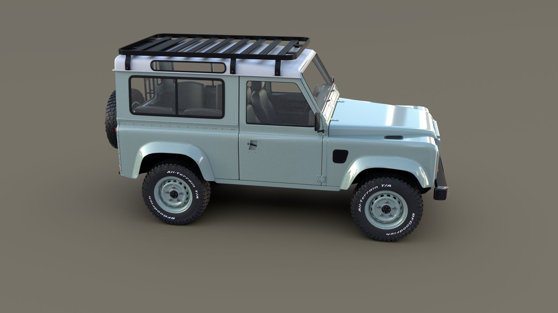1985 Land Rover Defender 90 with interior ver 7 3D model_8