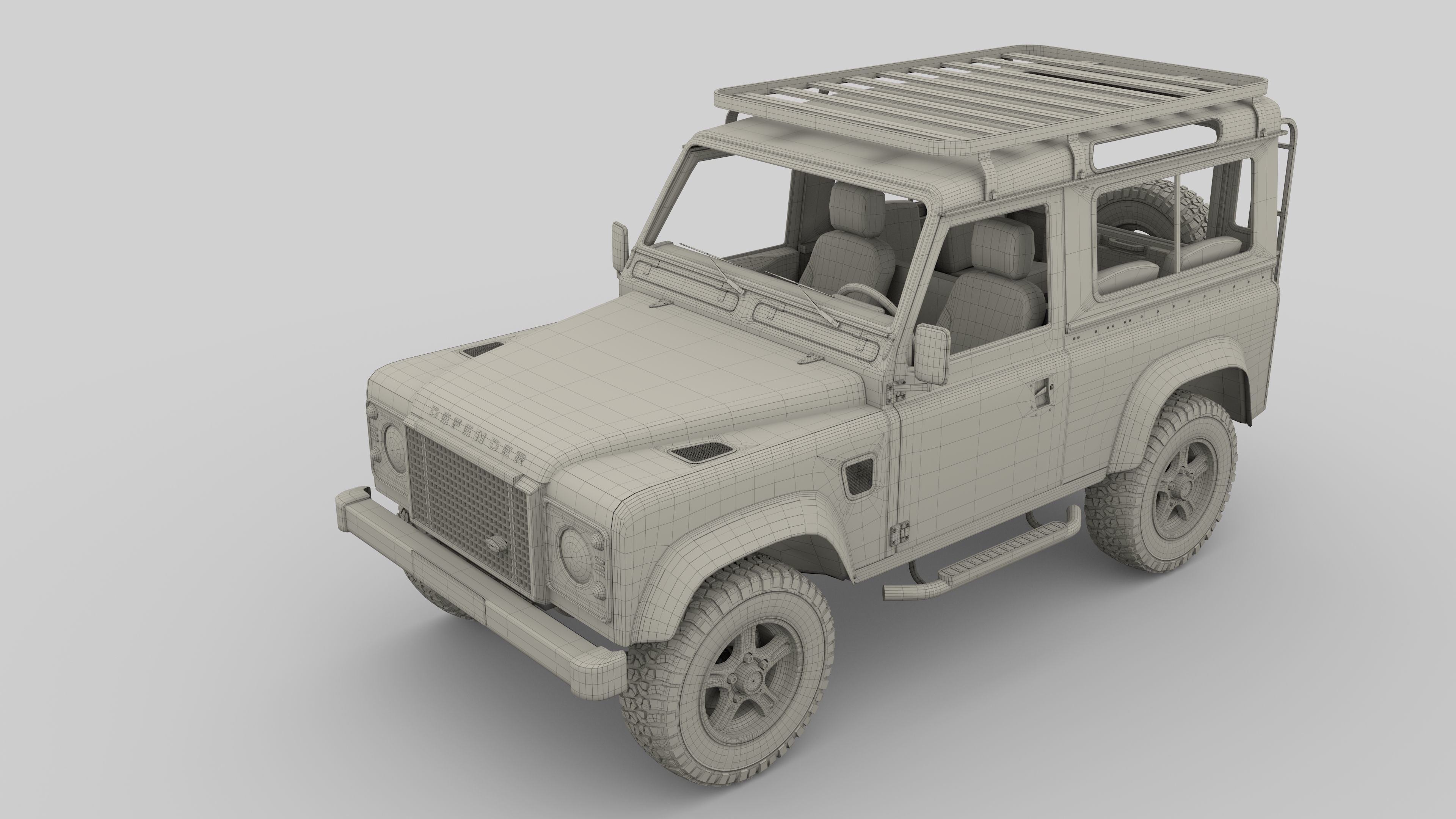1985 Land Rover Defender 90 with interior ver 7 3D model_26