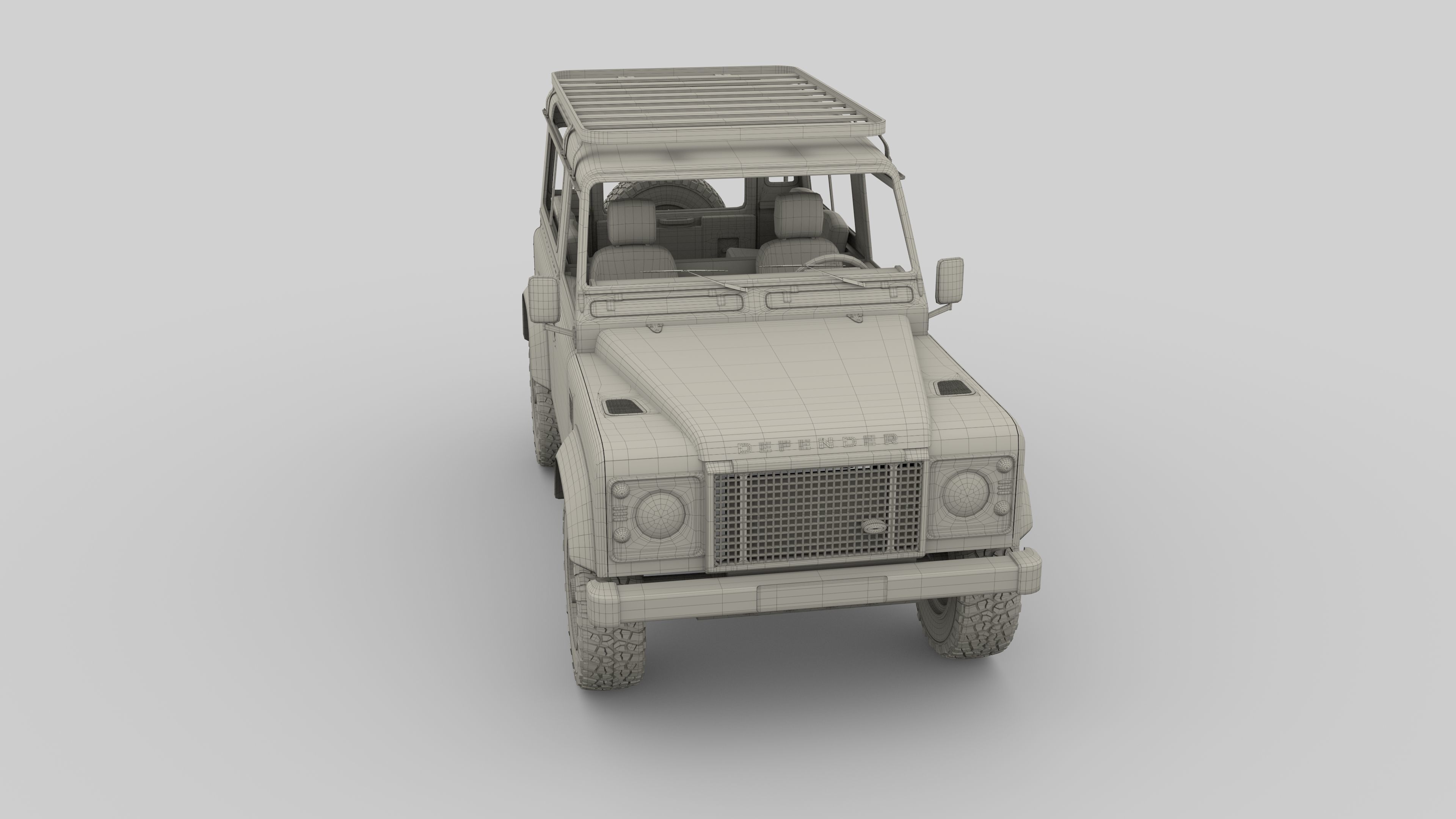 1985 Land Rover Defender 90 with interior ver 7 3D model_25