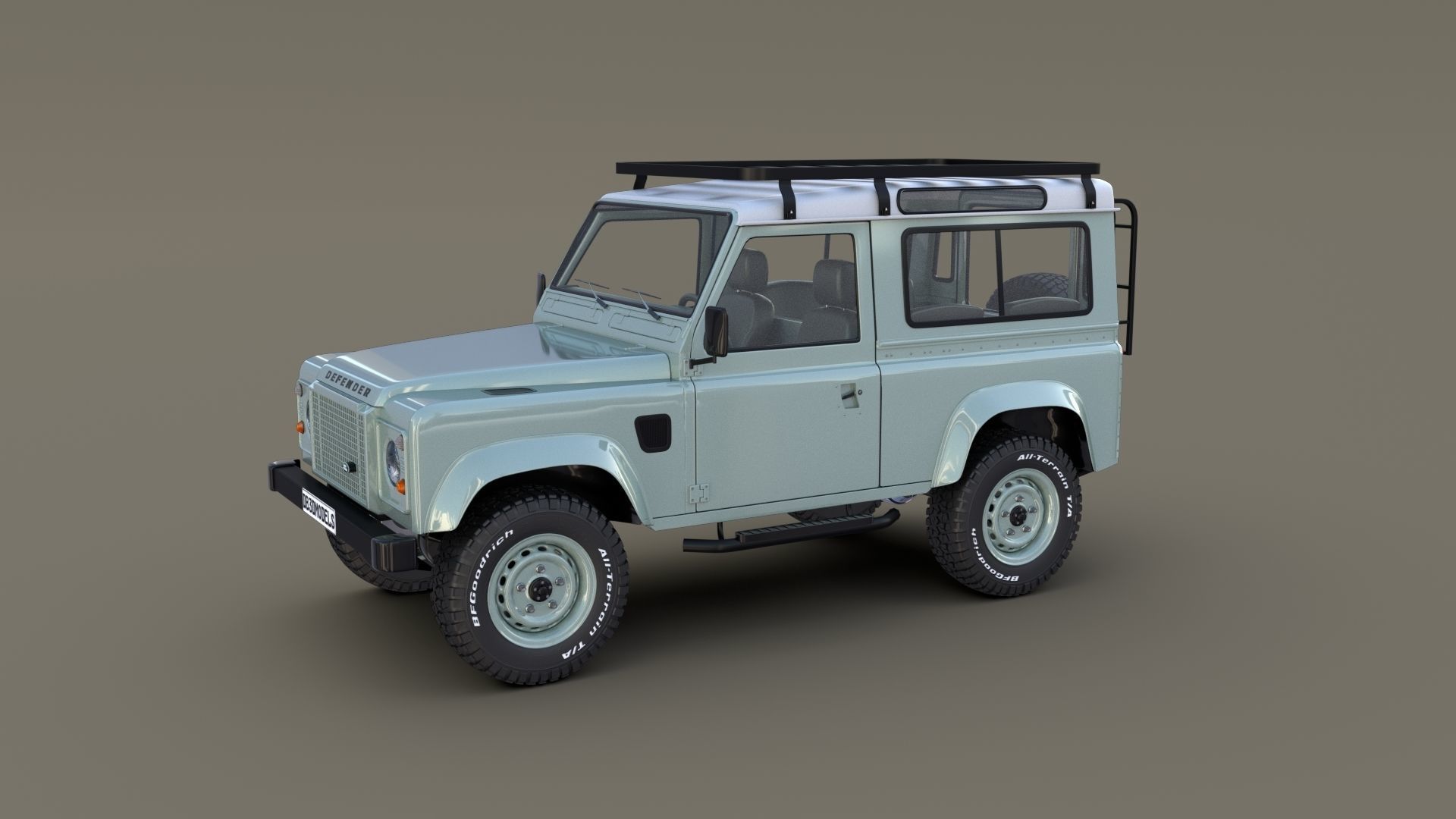 1985 Land Rover Defender 90 with interior ver 7 3D model_2