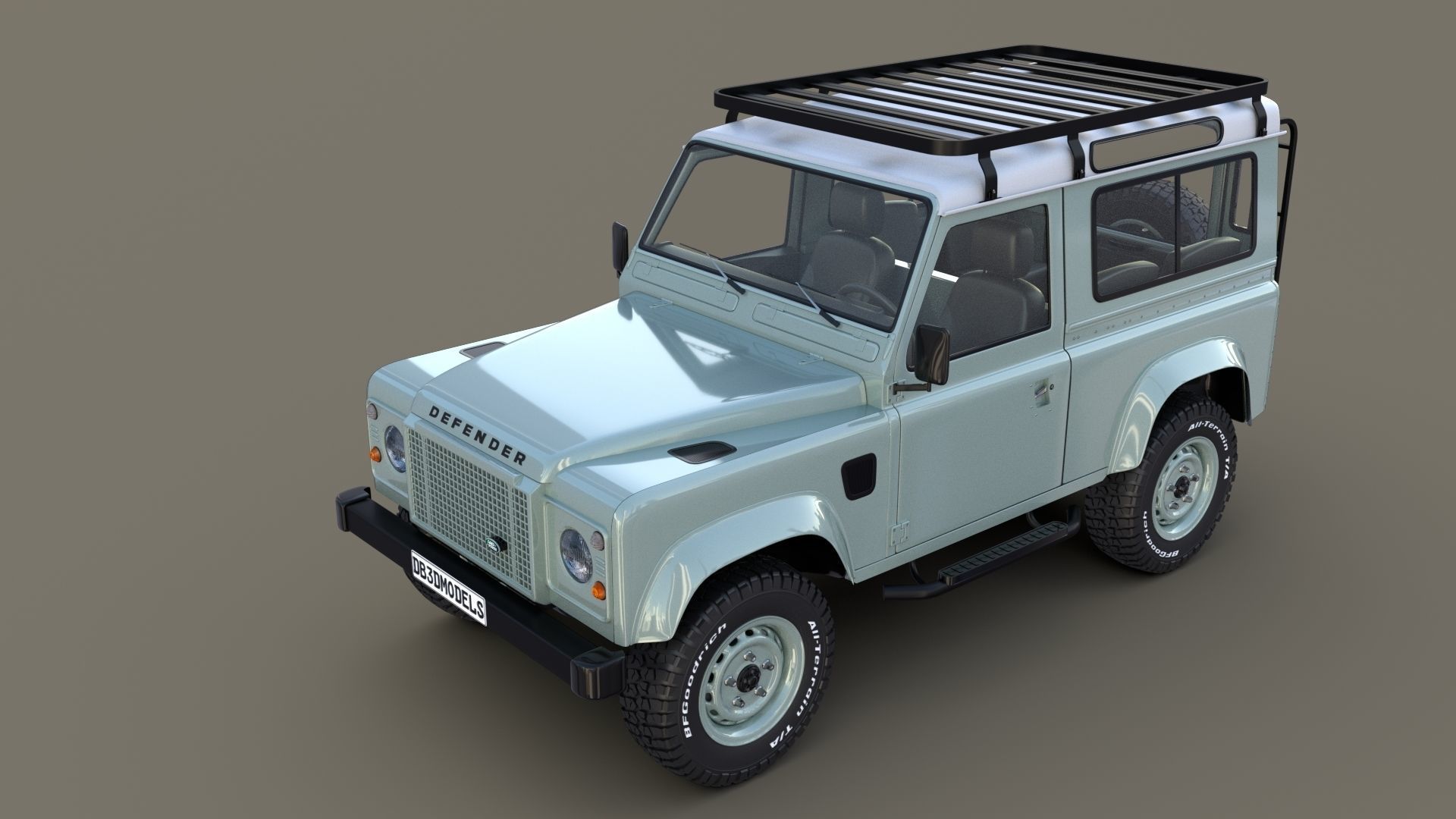 1985 Land Rover Defender 90 with interior ver 7 3D model_12