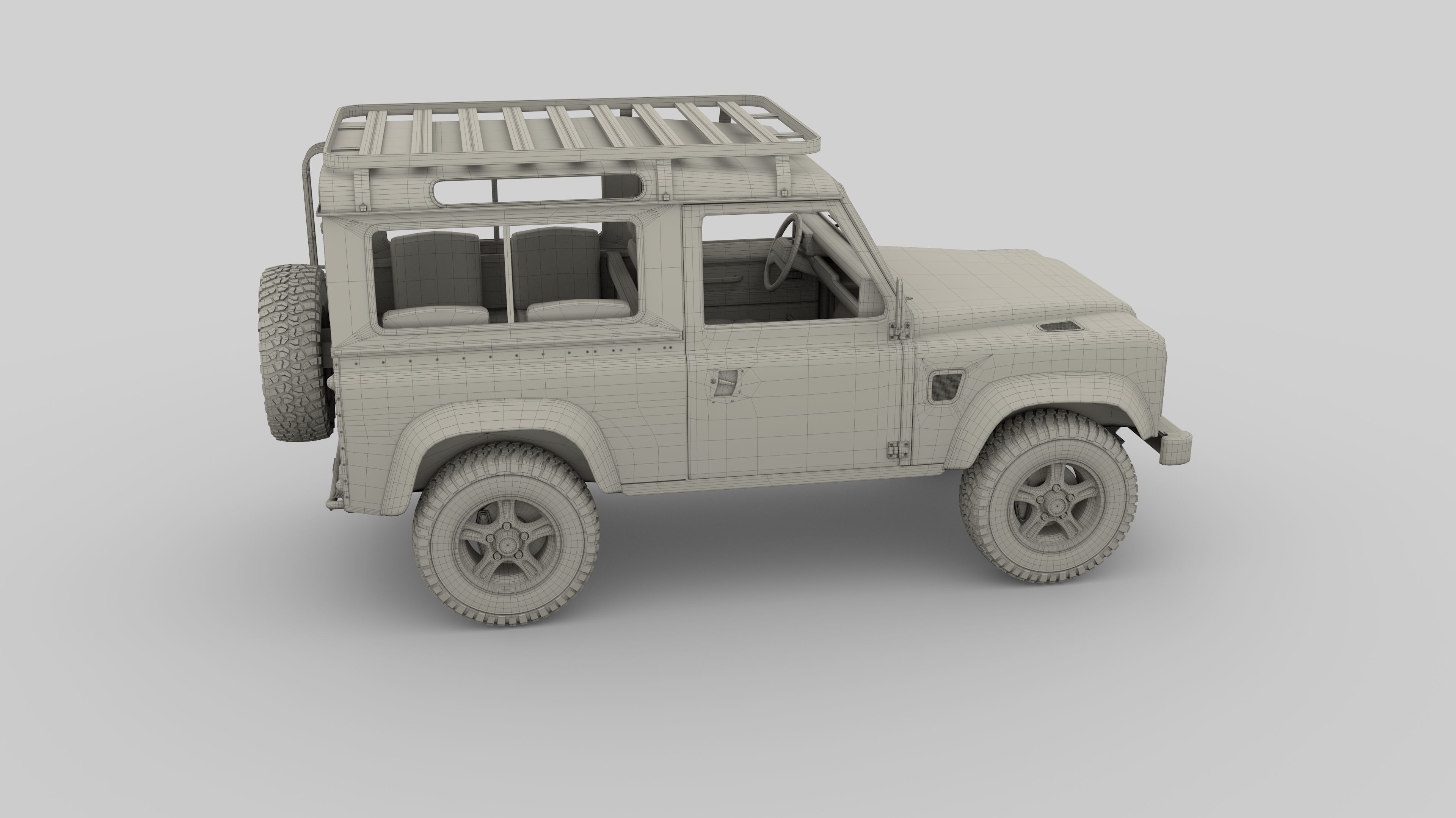 1985 Land Rover Defender 90 with interior ver 7 3D model_27
