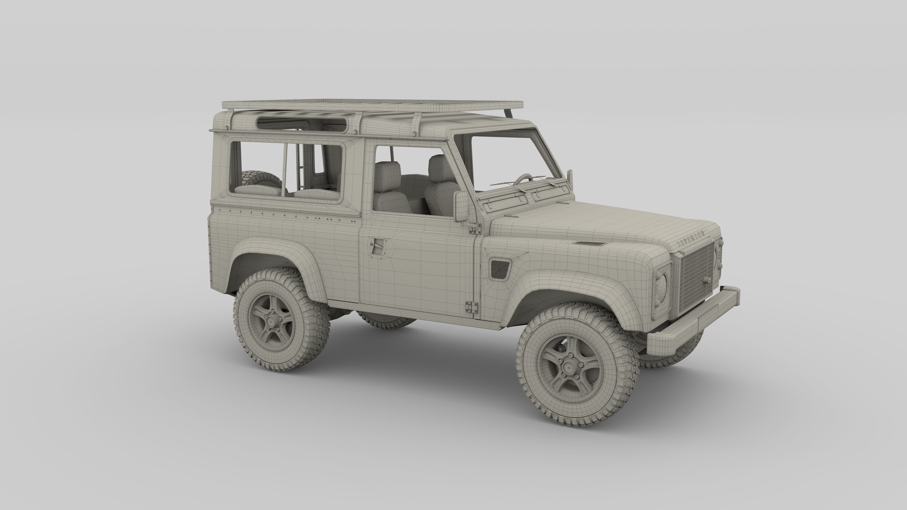 1985 Land Rover Defender 90 with interior ver 7 3D model_20