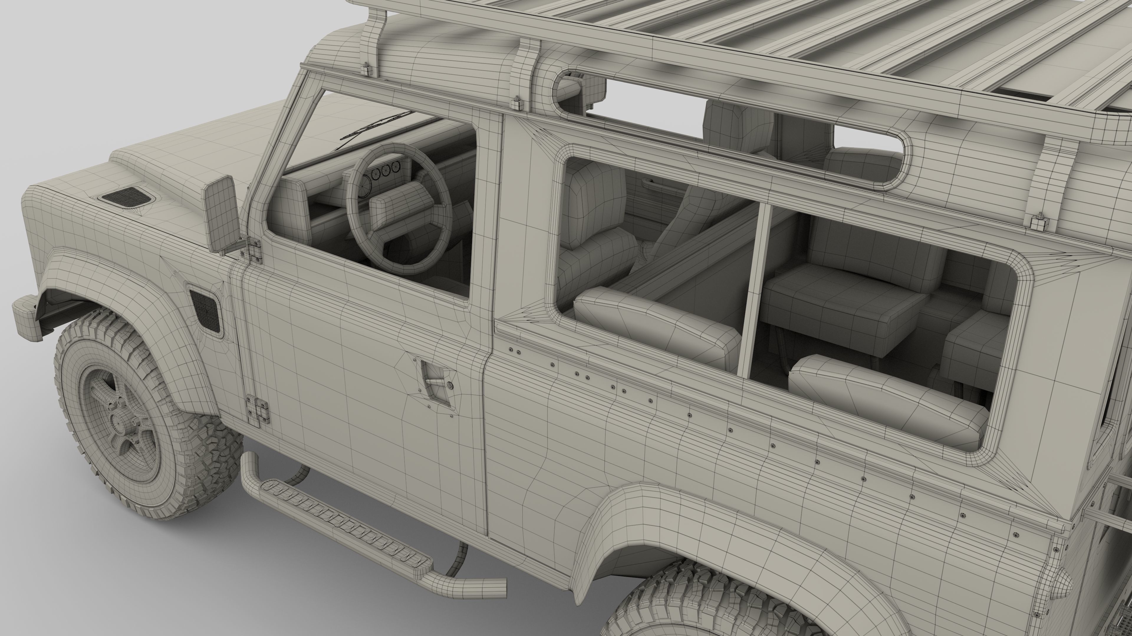 1985 Land Rover Defender 90 with interior ver 7 3D model_32