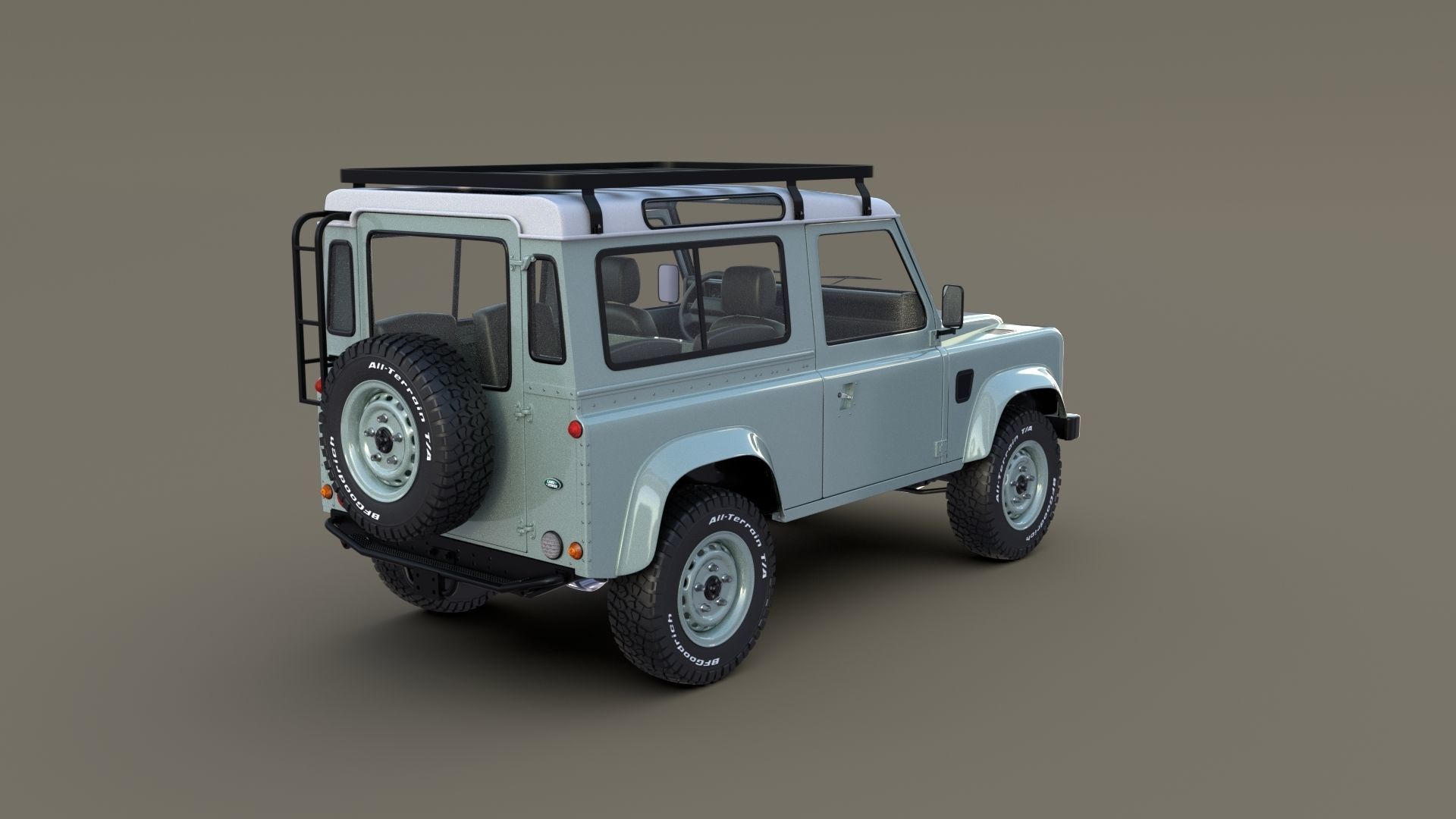 1985 Land Rover Defender 90 with interior ver 7 3D model_4