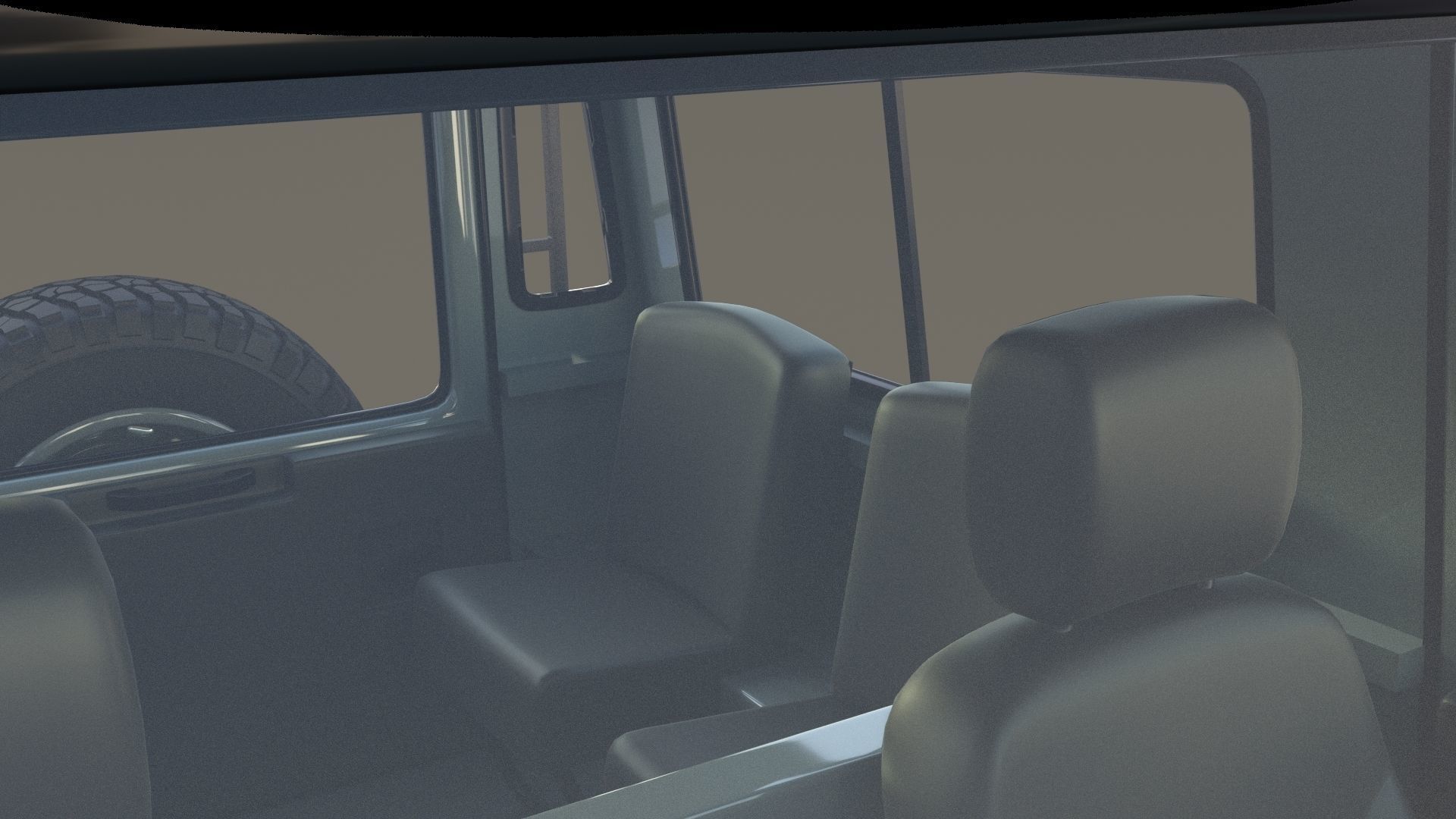 1985 Land Rover Defender 90 with interior ver 7 3D model_16