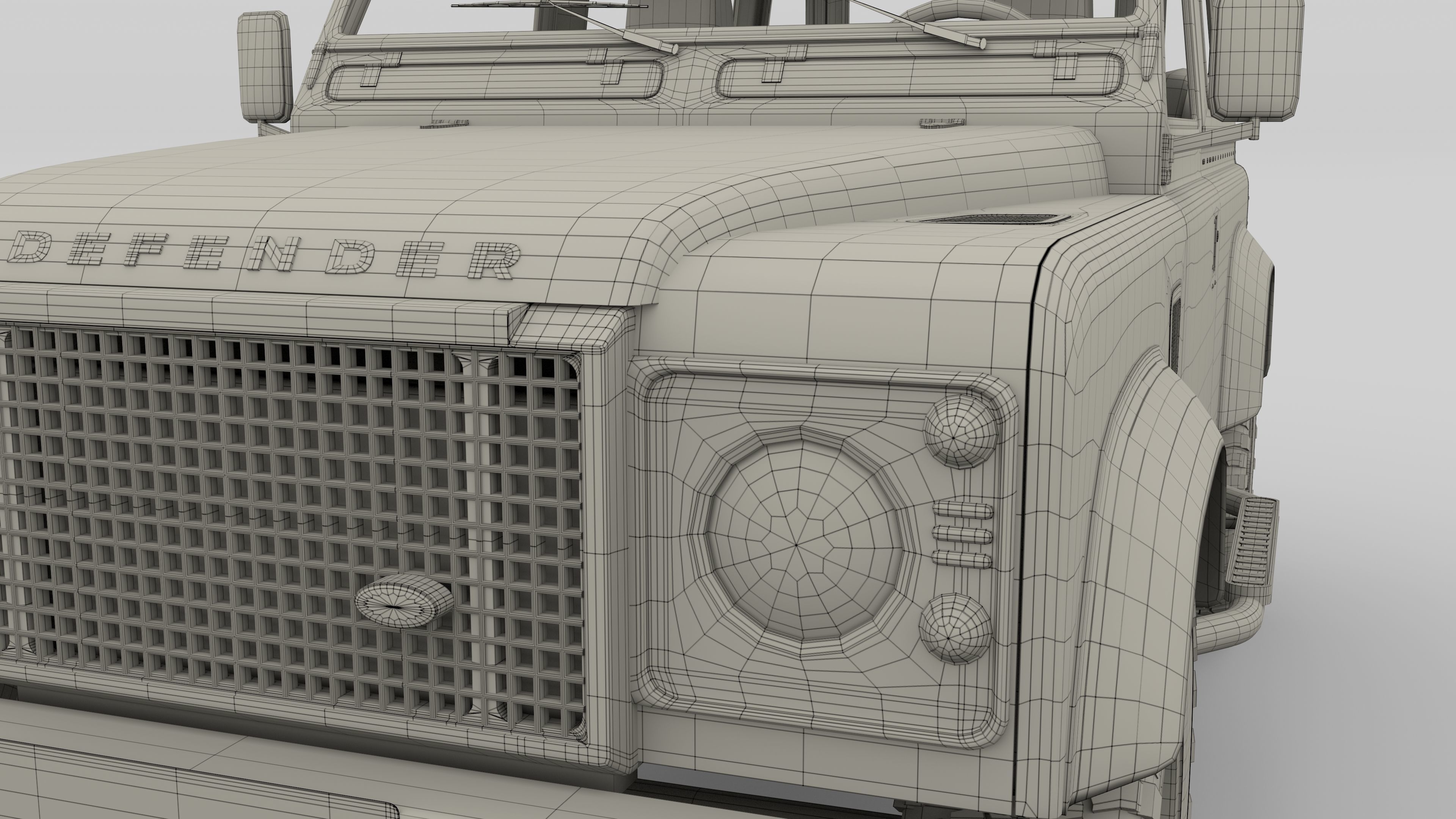 1985 Land Rover Defender 90 with interior ver 7 3D model_37