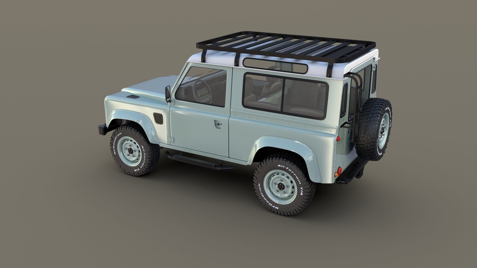 1985 Land Rover Defender 90 with interior ver 7 3D model_7
