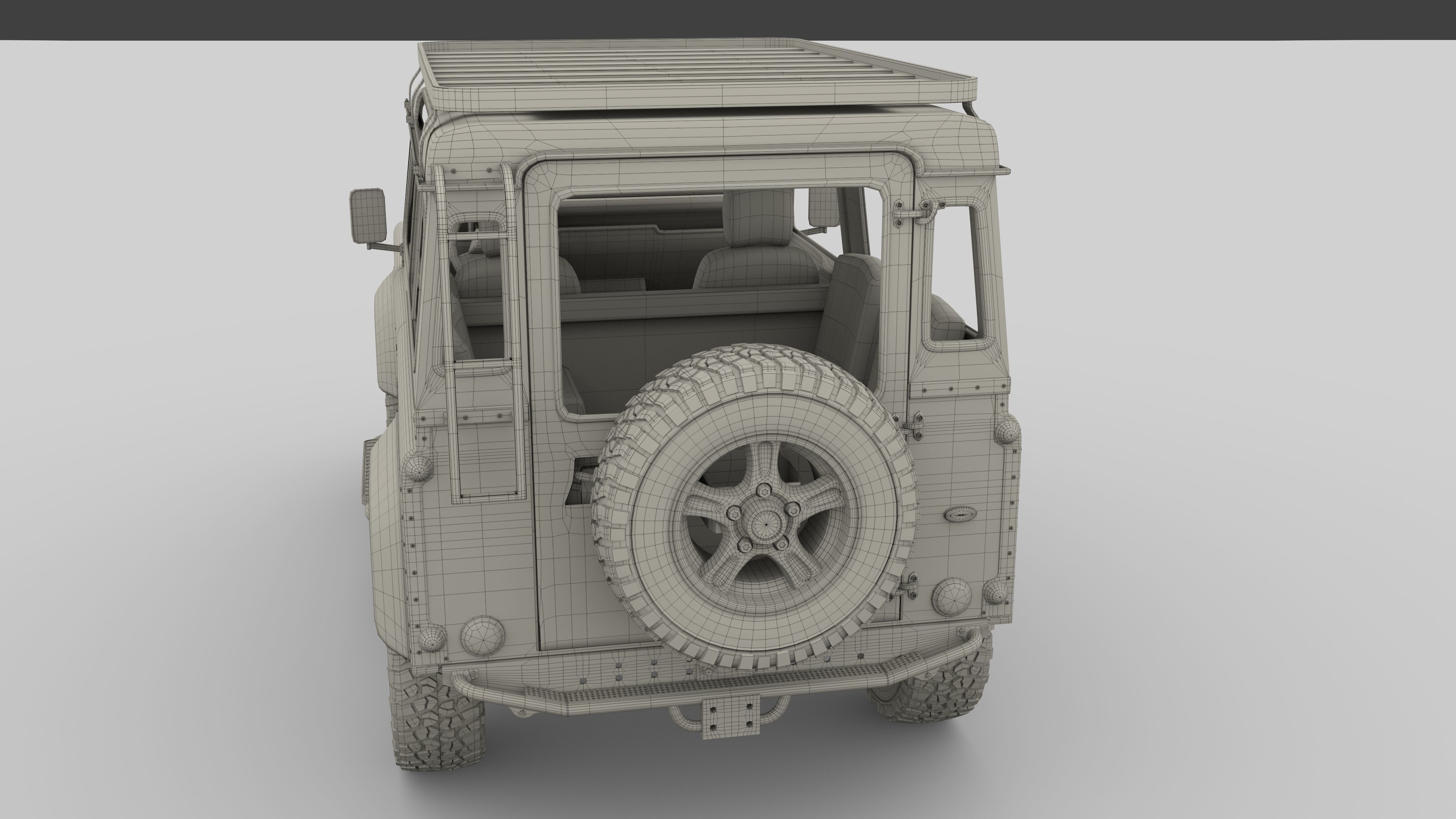 1985 Land Rover Defender 90 with interior ver 7 3D model_31