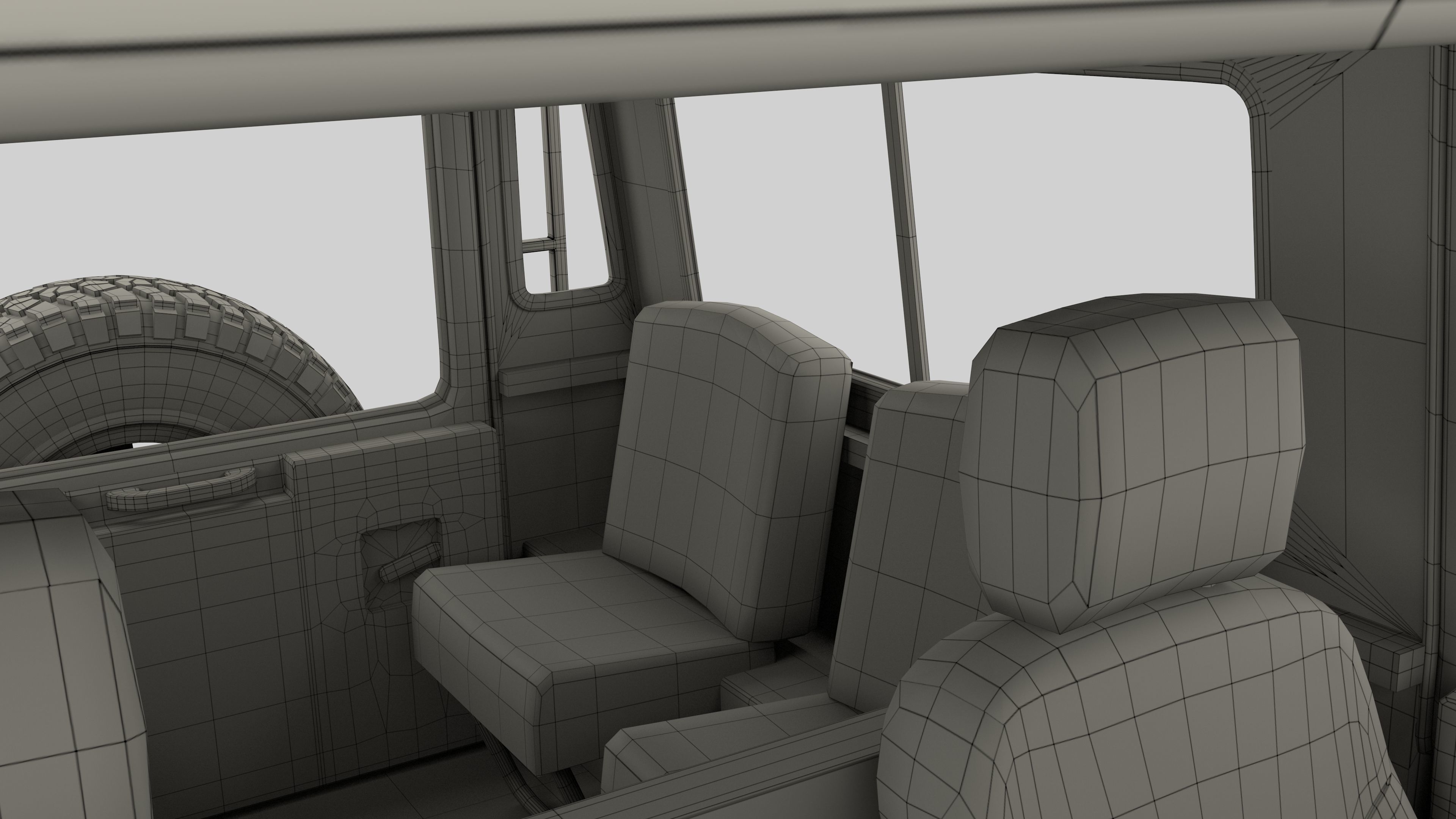 1985 Land Rover Defender 90 with interior ver 7 3D model_36