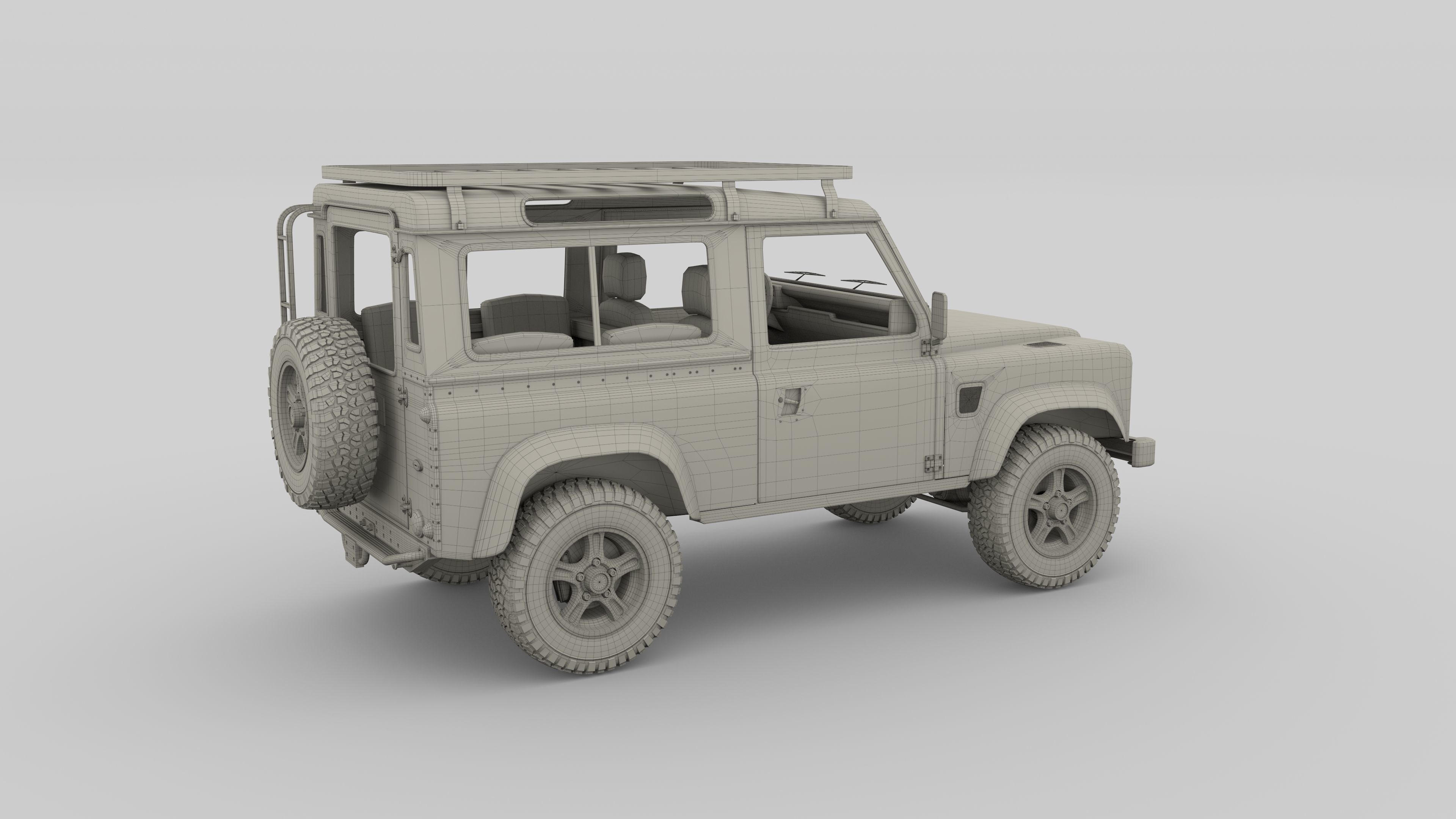 1985 Land Rover Defender 90 with interior ver 7 3D model_19