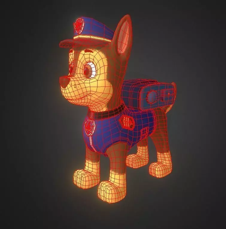 dog games Low-poly 3D model