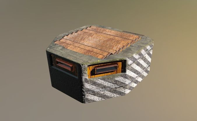Military zombie apocalypse fortification Game ready Low-poly 3D model