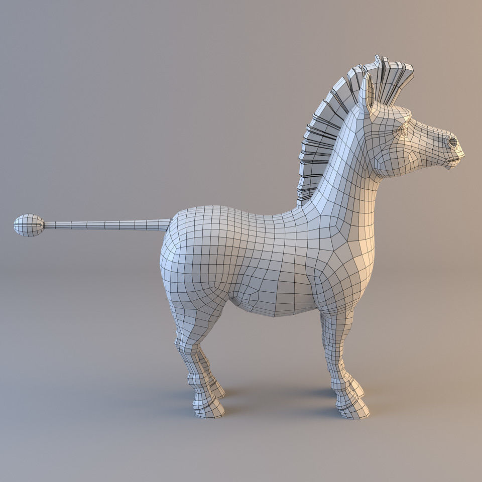 Cartoon Zebra 3D model_6