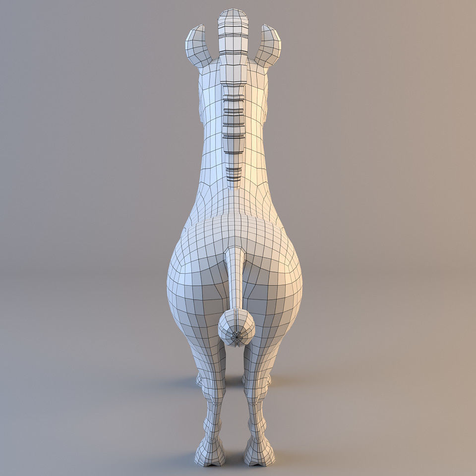 Cartoon Zebra 3D model_7