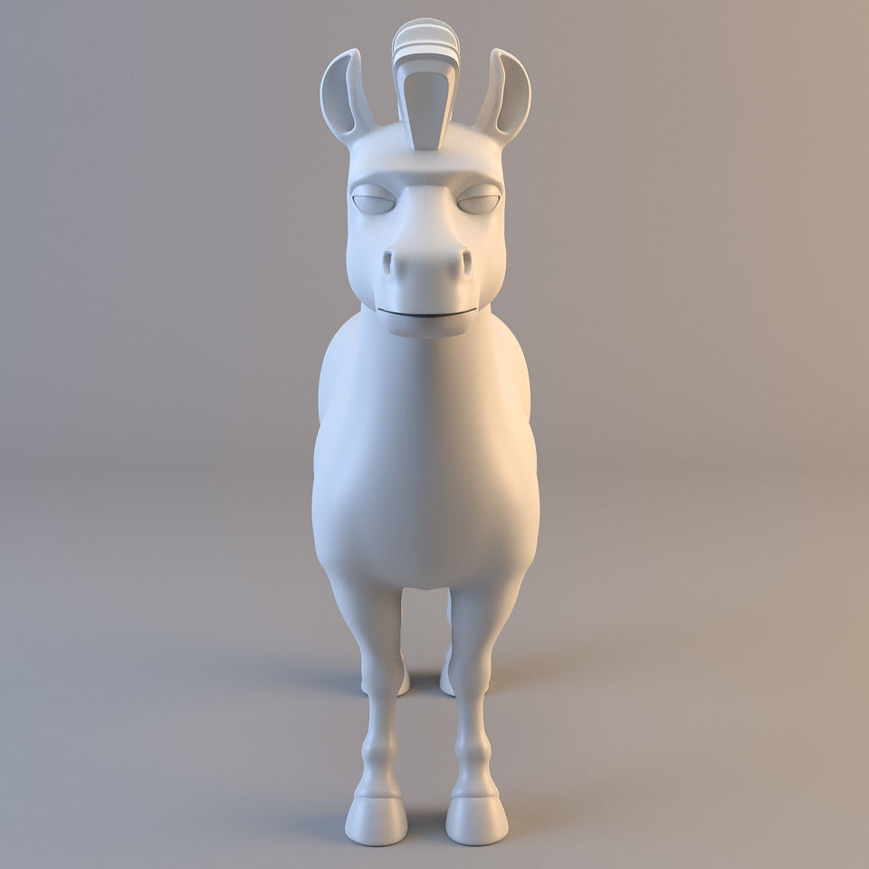 Cartoon Zebra 3D model_1