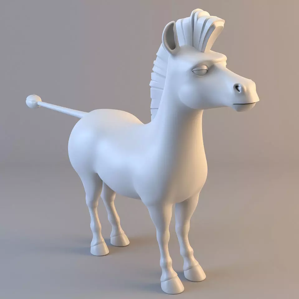 Cartoon Zebra 3D model_0