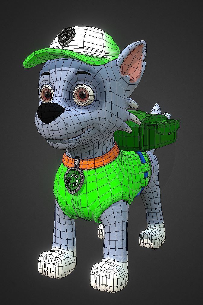Cartoon low poly dog  Low-poly 3D model_2